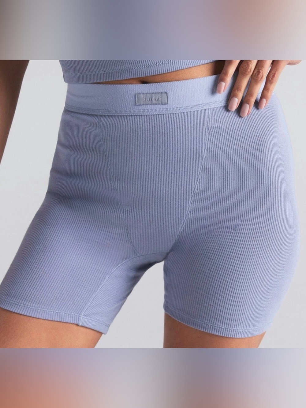 💙 SKIMS Cotton Rib Boxer | Slate | XL | NWOT 🏷️